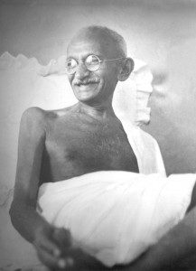 Smiling face of Gandhi - Gandhi Facts For Kids