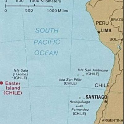 Map of Easter island - easter island facts for kids